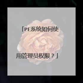 PEϵͳ���ʹ�ù���ԱȨ�ޣ�