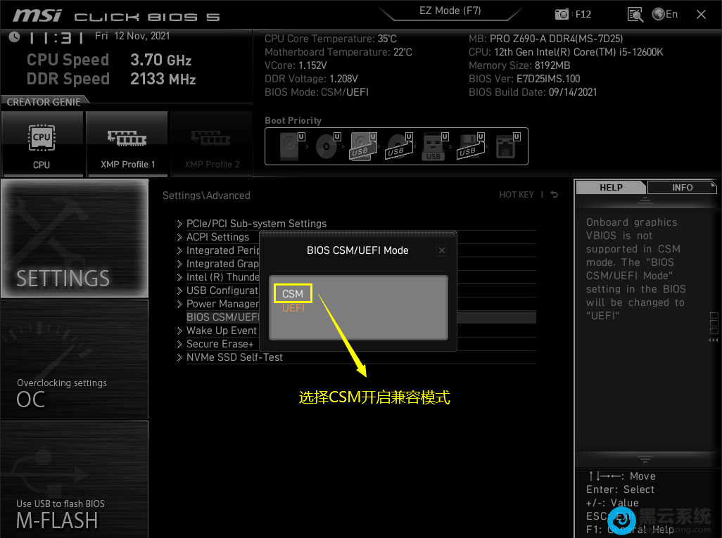ѡ��csm����