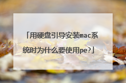 ��Ӳ��������װmacϵͳʱΪʲôҪʹ��pe?
