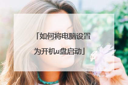 如何将电脑设置为开机u盘启动
