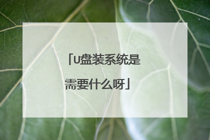 U盘装系统是需要什么呀