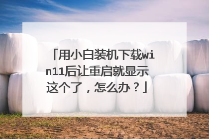 用小白装机下载win11后让重启就显示这个了,怎么办?