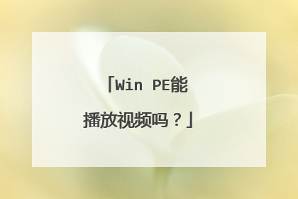 Win PE�ܲ�����Ƶ��