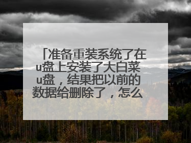 ׼����װϵͳ����u���ϰ�װ�˴�ײ�u�̣��������ǰ�����ݸ�ɾ���ˣ���ô�ָ���ǰ�����ݷǳ��ż���