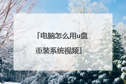 电脑怎么用u盘重装系统视频