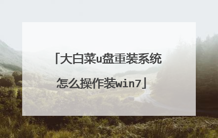 大白菜u盘重装系统怎么操作装win7