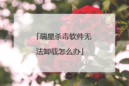 瑞星杀毒软件无法卸载怎么办