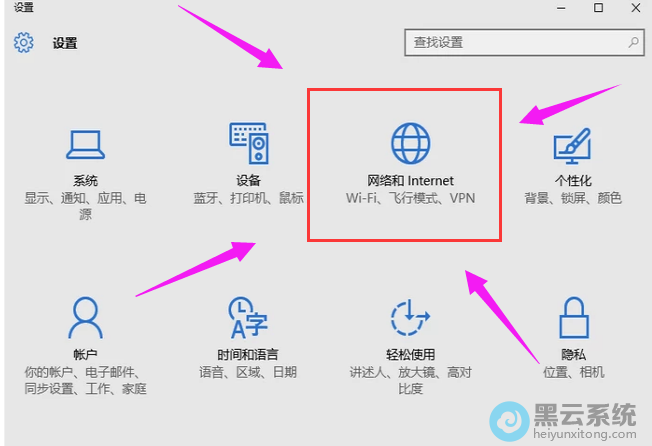 打开网络与Internet