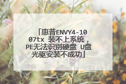 ����ENVY4-1007tx?װ����ϵͳ��PE�޷�ʶ��Ӳ��?U�̹�����װ���ɹ�