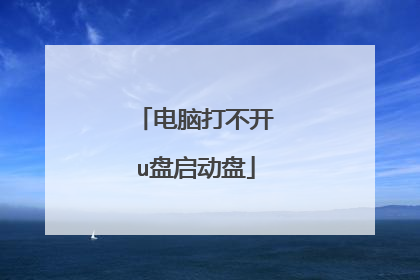 电脑打不开u盘启动盘