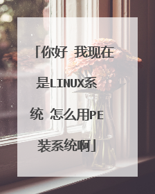 你好?我现在是LINUX系统?怎么用PE装系统啊