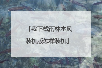 我下载雨林木风装机版怎样装机