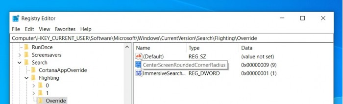 启用Win10 1903系统的沉浸式搜索栏的方法