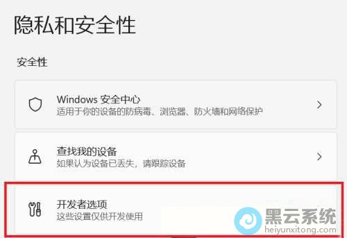点击开发者选项