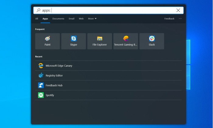 启用Win10 1903系统的沉浸式搜索栏的方法