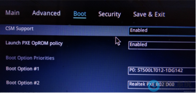 将CSM Support 和 Launch PXE OpROM policy的Disabled 改成 Enabled