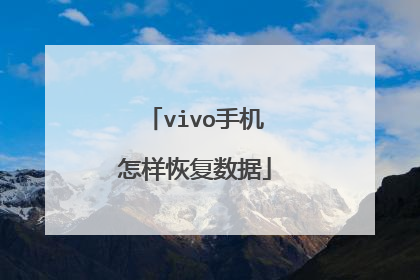 vivo手机怎样恢复数据