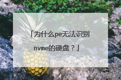 为什么pe无法识别nvme的硬盘?