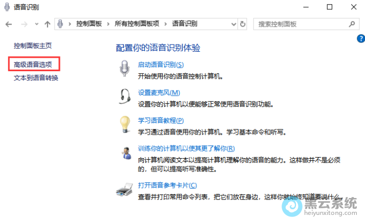 点击高级语音选项
