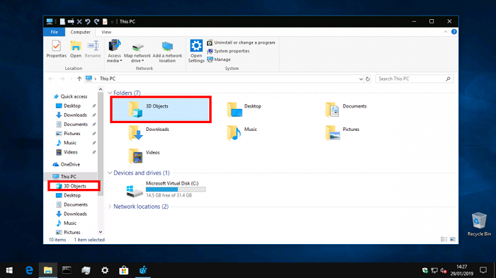 ����Ƴ�Win10��Դ������������еġ�3D���󡱣�