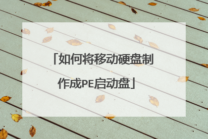 如何将移动硬盘制作成PE启动盘