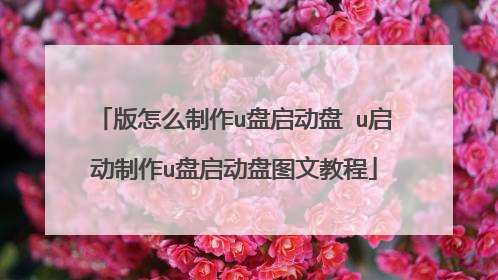 版怎么制作u盘启动盘 u启动制作u盘启动盘图文教程