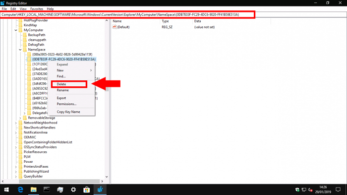 ����Ƴ�Win10��Դ������������еġ�3D���󡱣�