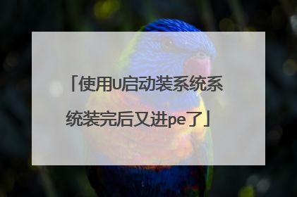 使用U启动装系统系统装完后又进pe了