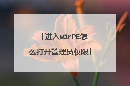 ����winPE��ô�򿪹���ԱȨ��