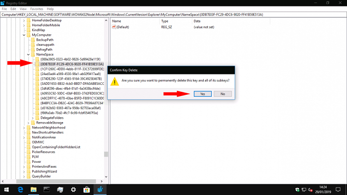 ����Ƴ�Win10��Դ������������еġ�3D���󡱣�