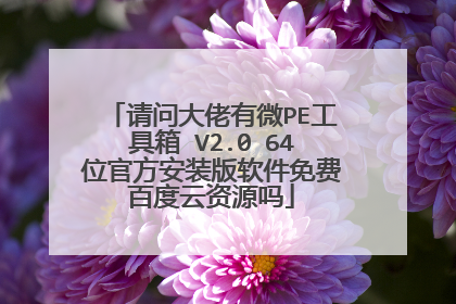 ���ʴ�����΢PE������ V2.0 64λ�ٷ���װ��������Ѱٶ�����Դ��