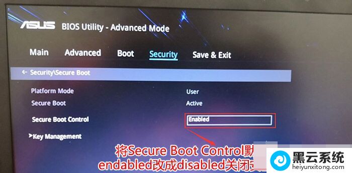 ��Secure Boot controlѡenabled��Ϊdisabled�رհ�ȫ����