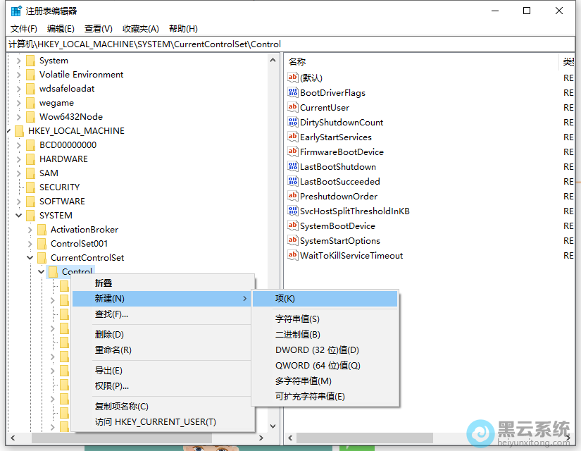����չ��HKEY_LOCAL_MACHINE\SYSTEM\CurrentControlSet\Control