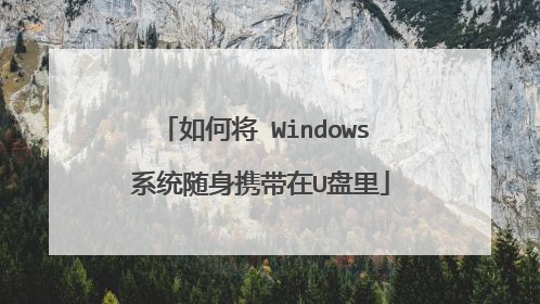 ��ν� Windows ϵͳ����Я����U����
