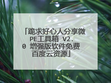 跪求好心人分享微PE工具箱 V2.0 增强版软件免费百度云资源